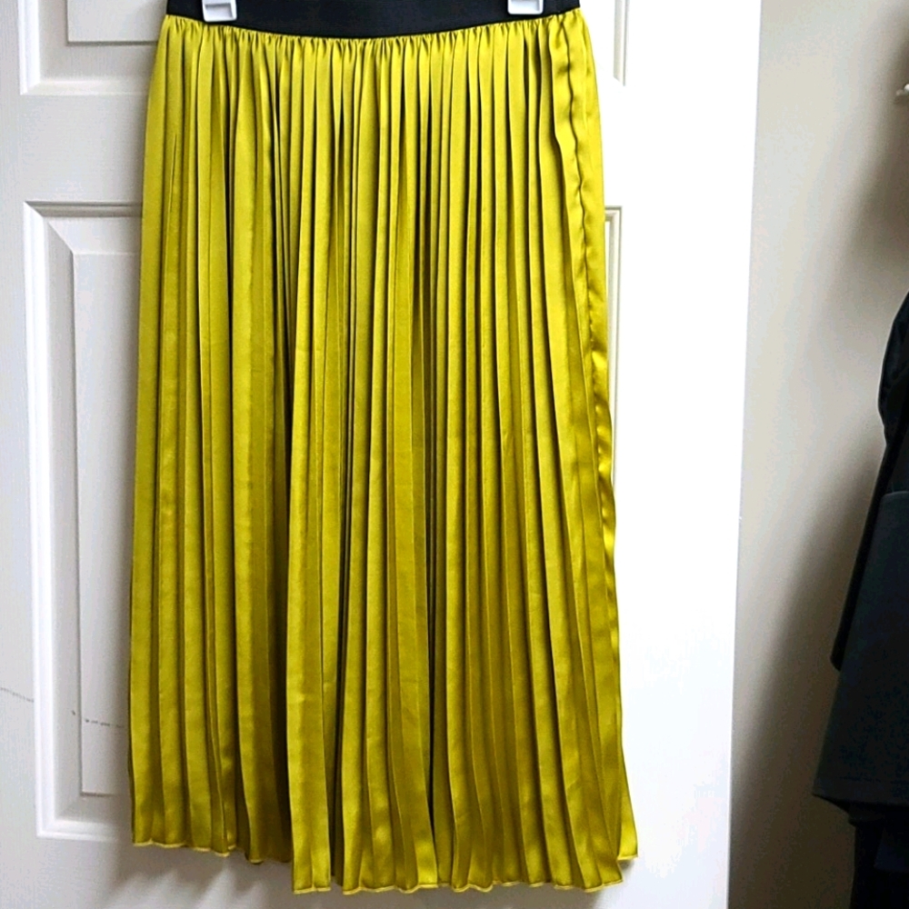 Pleated Bright Green Skirt